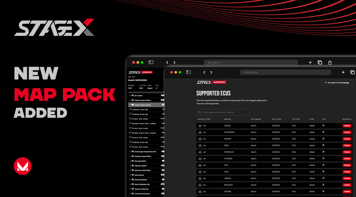 many new mappacks for the StageX